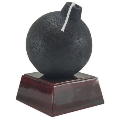 Bomb Trophy | Cartoon Bomb Trophy with Wick | Engraved Da Bomb Award - 5.5 Inch Tall Decade Awards