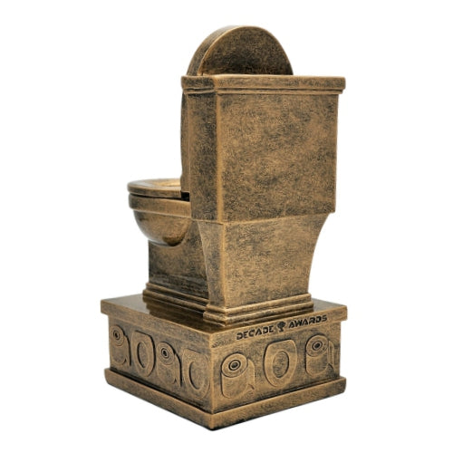 Halloween Toilet Bowl Action Pedestal Trophy | Engraved Halloween TANKED Award - 7 Inch Tall Decade Awards
