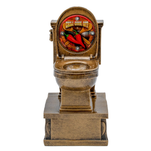 Chili Cook Off Toilet Bowl Trophy, Acton Pedestal  | Action Pedestal Toilet Chili Award - 7 Inch Tall Decade Awards