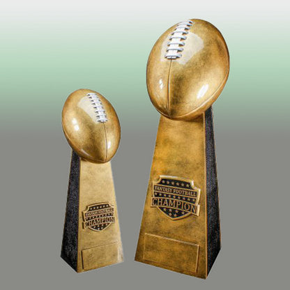 Fantasy Football Champion Tower Trophy - Gold | Engraved FFL Award - 11.5 or 16 Inch Tall