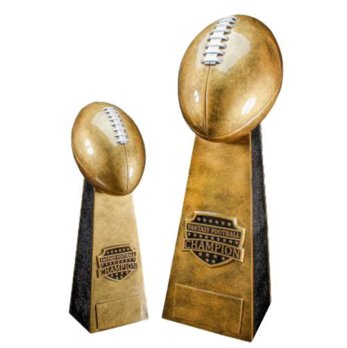 Fantasy Football Champion Tower Trophy - Gold | Engraved FFL Award - 11.5 or 16 Inch Tall