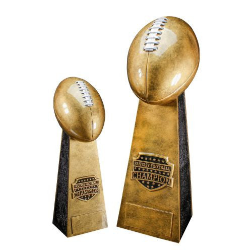 Fantasy Football Champion Tower Trophy - Gold | Engraved FFL Award - 11.5 or 16 Inch Tall