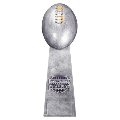 Fantasy Football Champion Tower Trophy - Silver - Engraved FFL Award - Fantasy League Champion Trophy - 11.5 or 16 Inch Tall Decade Awards