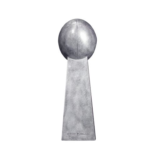 Fantasy Football Champion Trophy, Silver Tower Perpetual Award | Engraved Silver Tower FFL Perpetual Award - 16.75 Inch Tall Decade Awards