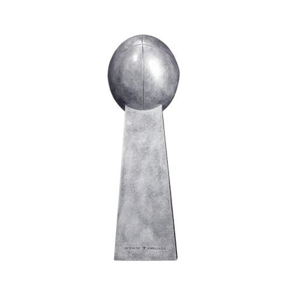 Fantasy Football Champion Trophy, Silver Tower Perpetual Award | Engraved Silver Tower FFL Perpetual Award - 16.75 Inch Tall Decade Awards