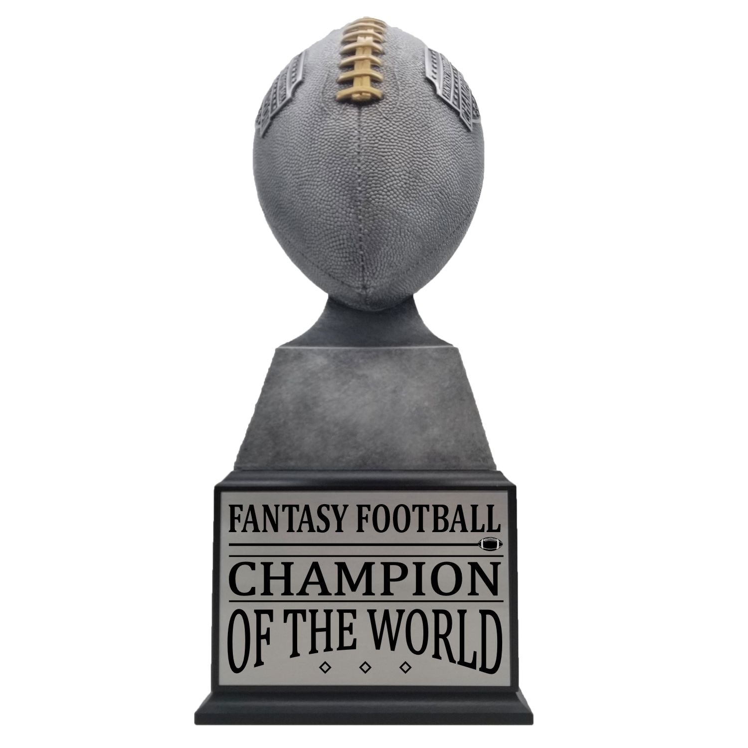 Fantasy Football Champion Perpetual Trophy | Engraved Silver with Gold Laces FFL Champion Perpetual Trophy - 17 Inch Tall Decade Awards
