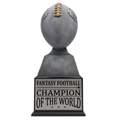 Fantasy Football Champion Perpetual Trophy | Engraved Silver with Gold Laces FFL Champion Perpetual Trophy - 17 Inch Tall Decade Awards