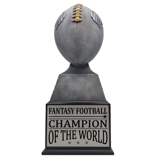 Fantasy Football Champion Perpetual Trophy | Engraved Silver with Gold Laces FFL Champion Perpetual Trophy - 17 Inch Tall Decade Awards