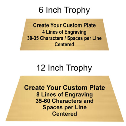 Gold Fantasy Football Trophy with contrasting silver laces and Champion shield – Custom engraved FFL winner award from Decade Awards