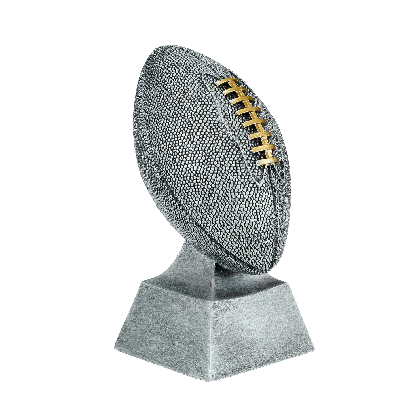 Personalized Football Champion Trophy, Silver with Gold Laces - FFL Champion Award - 6 Inch