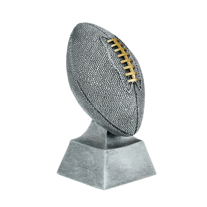 Personalized Football Champion Trophy, Silver with Gold Laces - FFL Champion Award - 6 Inch
