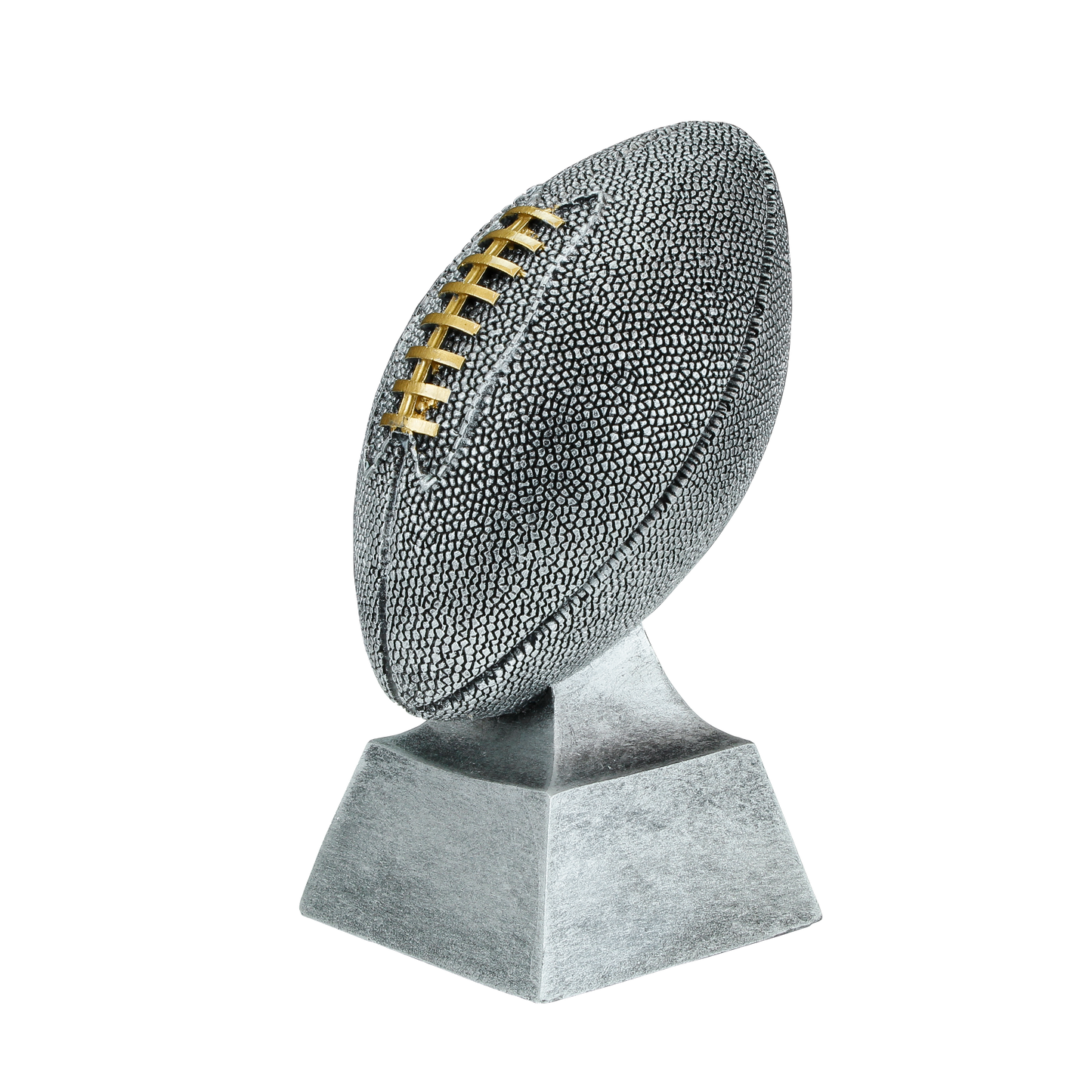 Personalized Football Champion Trophy, Silver with Gold Laces - FFL Champion Award - 6 Inch
