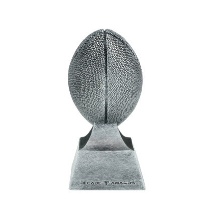Personalized Football Champion Trophy, Silver with Gold Laces - FFL Champion Award - 6 Inch