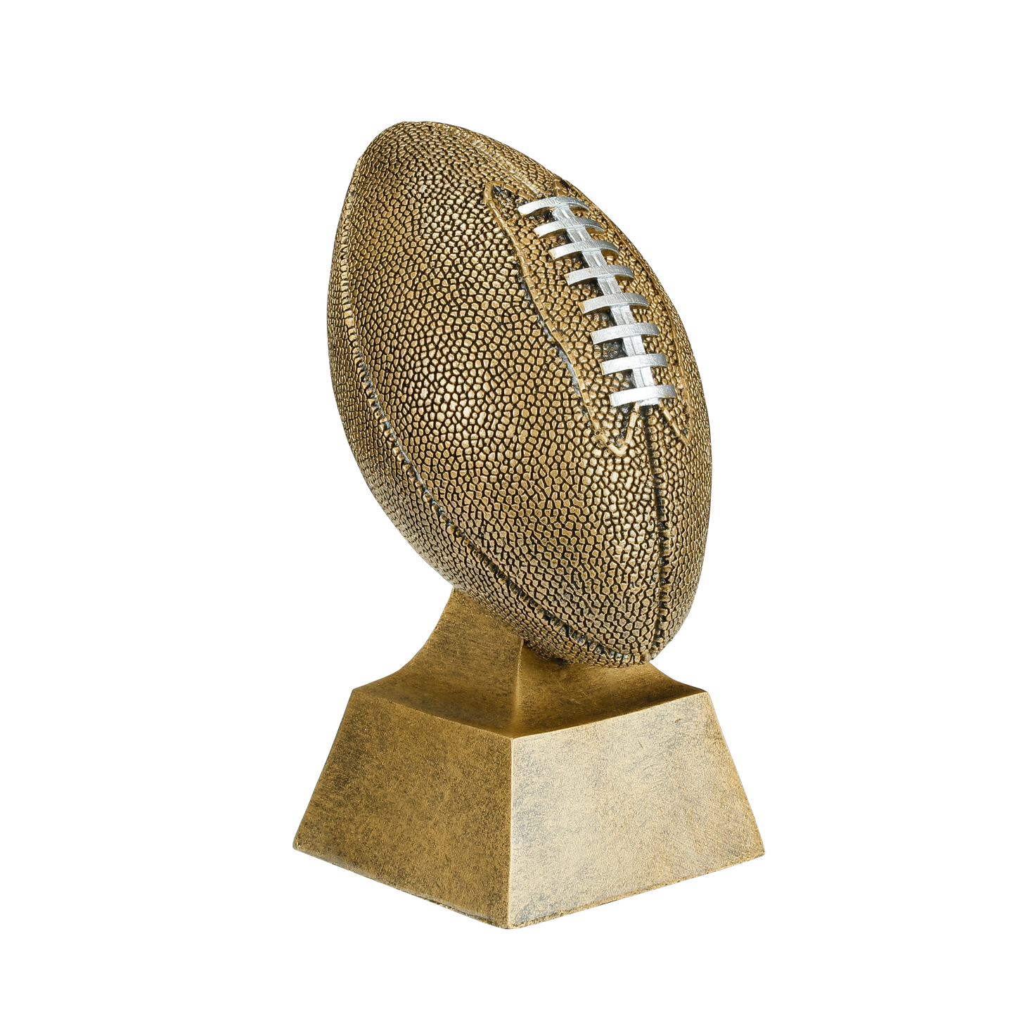 Personalized Football Champion Trophy, Gold with Silver Laces - Football Champion Award - 6 Inch