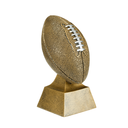 Personalized Football Champion Trophy, Gold with Silver Laces - Football Champion Award - 6 Inch