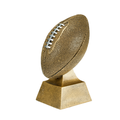Personalized Football Champion Trophy, Gold with Silver Laces - Football Champion Award - 6 Inch