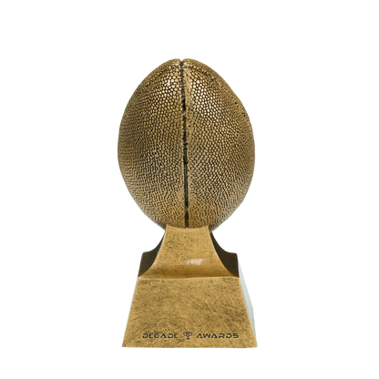 Personalized Football Champion Trophy, Gold with Silver Laces - Football Champion Award - 6 Inch