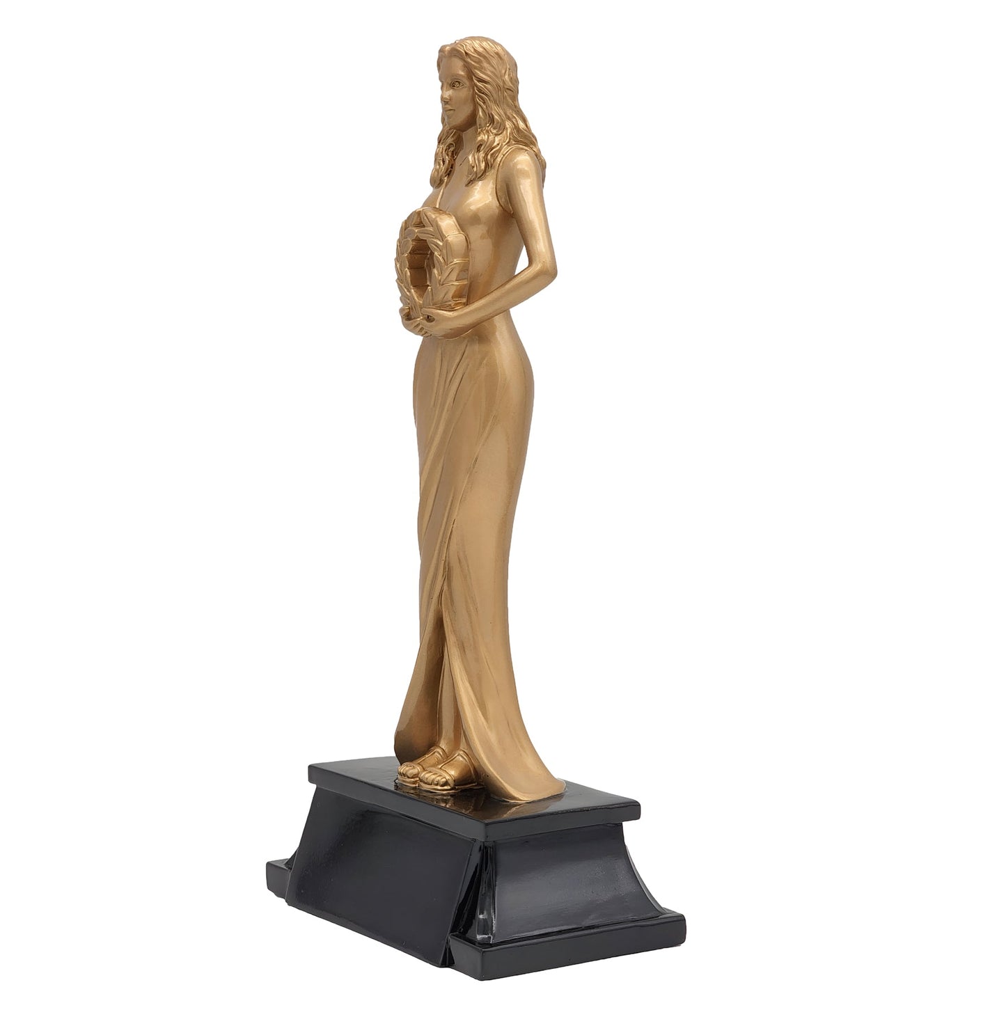 Female Achievement Trophy - Gold | Engraved Classic Female Goddess Award - 8 Inch Tall Decade Awards