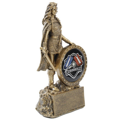 Female Champion Trophy - Cornhole | Engraved Woman Warrior Cornhole Award - 6.75 Inch Tall Decade Awards