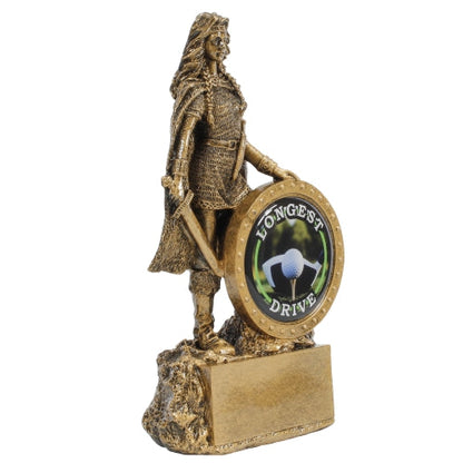 Female Champion Longest Drive Trophy - Golf | Engraved Woman Warrior Longest Drive - 6.75 Inch Tall Decade Awards
