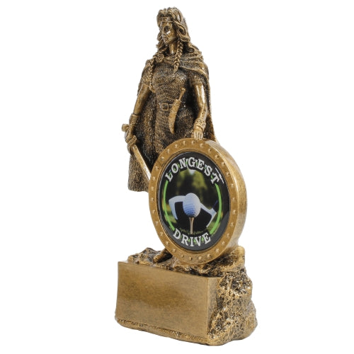 Female Champion Longest Drive Trophy - Golf | Engraved Woman Warrior Longest Drive - 6.75 Inch Tall Decade Awards