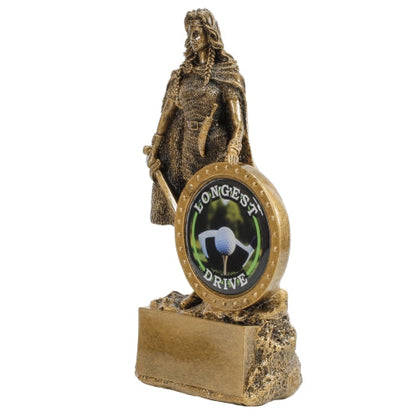 Female Champion Longest Drive Trophy - Golf | Engraved Woman Warrior Longest Drive - 6.75 Inch Tall Decade Awards