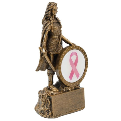 Female Champion Pink Ribbon Trophy | Engraved Woman Warrior Breast Cancer Awareness Award - 6.75 Inch Tall Decade Awards