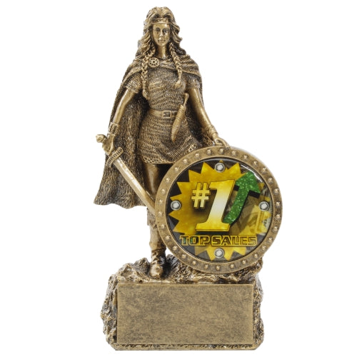 Female Champion Trophy - Top Sales | Engraved #1 Sales Warrior Woman Award - 6.75 Inch Tall Decade Awards
