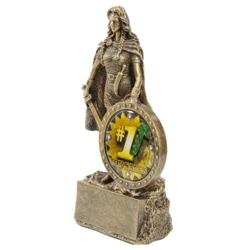 Female Champion Trophy - Top Sales | Engraved #1 Sales Warrior Woman Award - 6.75 Inch Tall Decade Awards