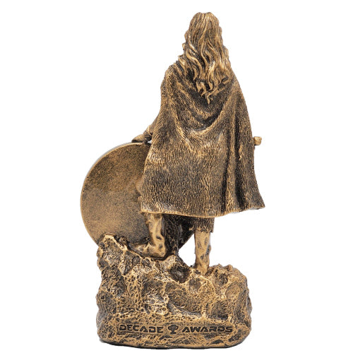 Female Champion Trophy, Gold | Engraved Warrior Woman Award - 6.75 Inch Tall Decade Awards