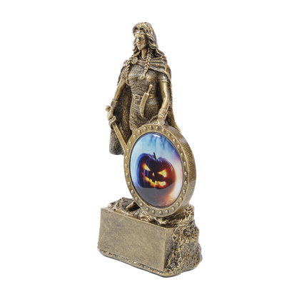 Female Halloween Trophy - | Engraved Woman Warrior Halloween Award - 6.75 Inch Tall Decade Awards