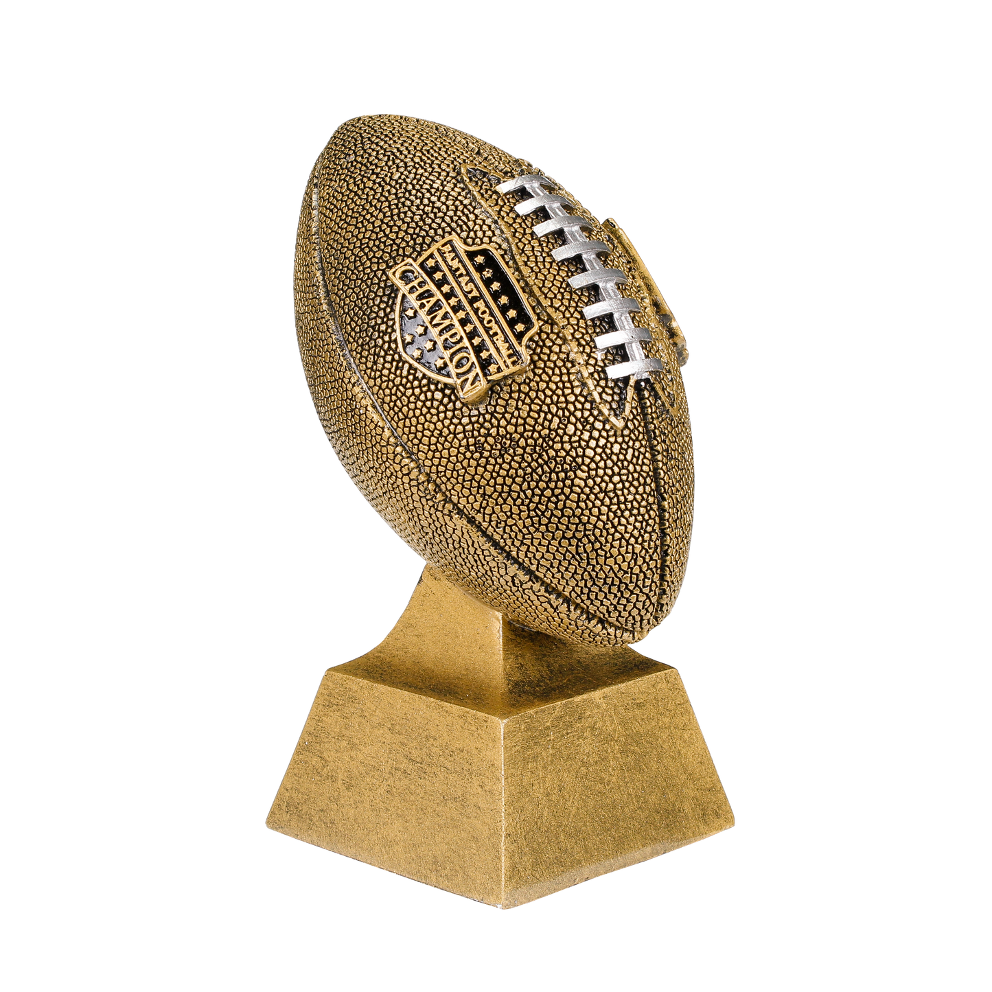 Personalized Fantasy Football Champion Trophy, Gold with Silver Laces - FFL Award - 6 or 12 Inch