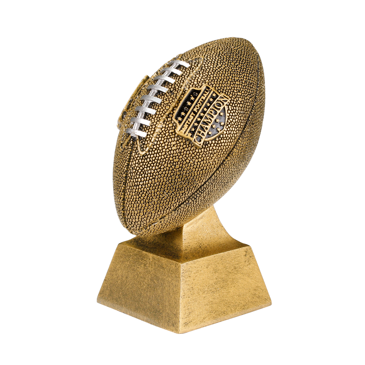 Personalized Fantasy Football Champion Trophy, Gold with Silver Laces - FFL Award - 6 or 12 Inch