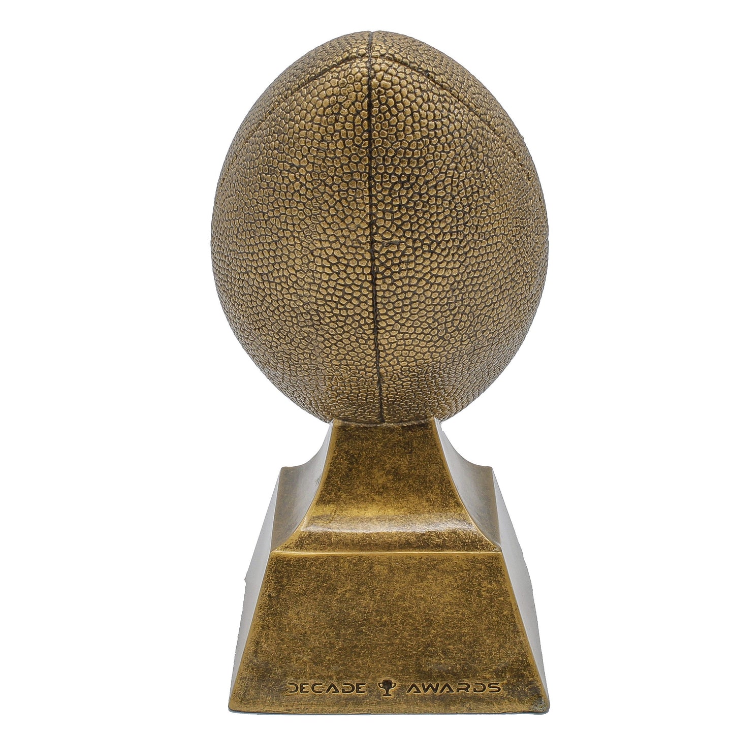Gold Fantasy Football Trophy with contrasting silver laces and Champion shield – Custom engraved FFL winner award from Decade Awards