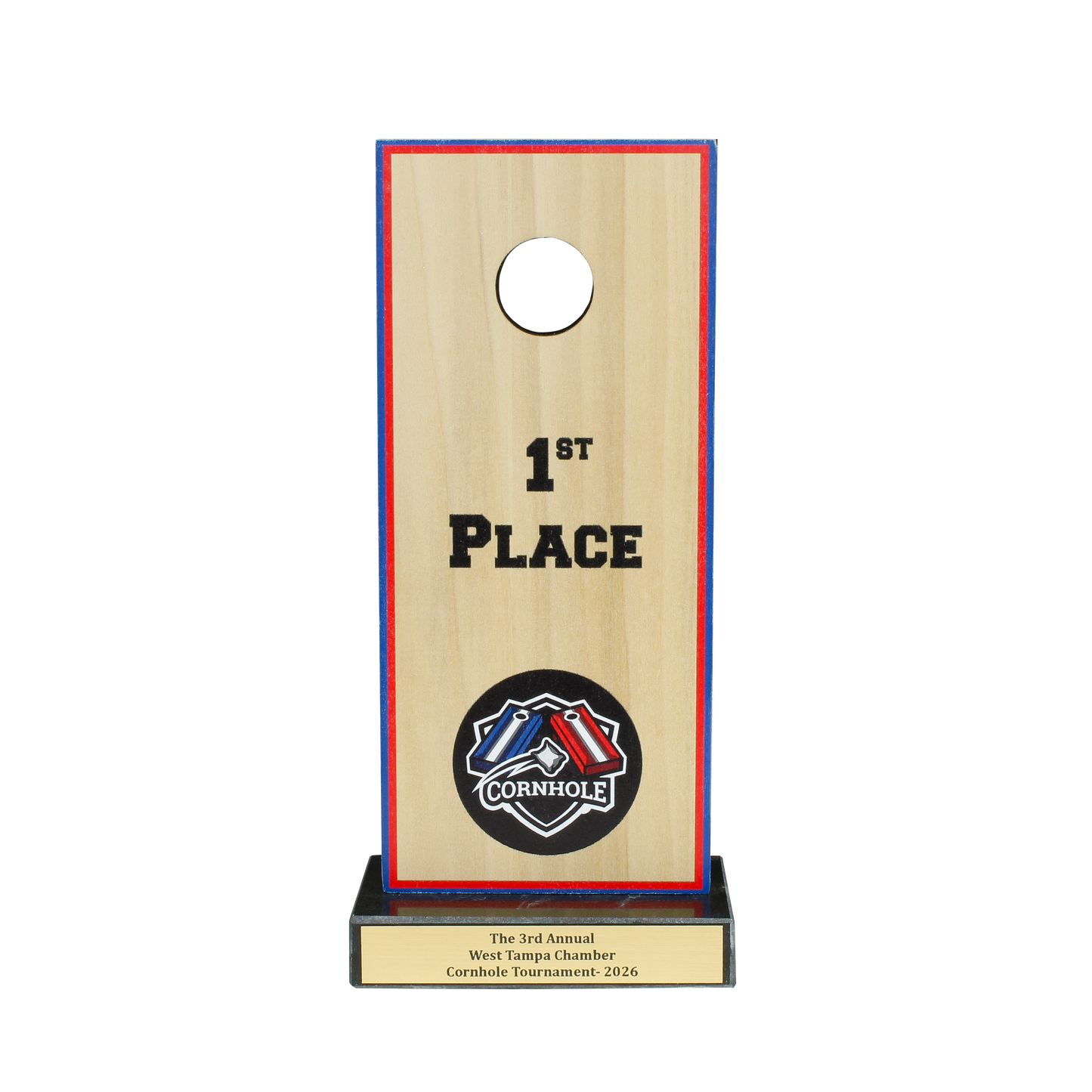 Cornhole Board Trophy | 1st, 2nd or 3rd Place | Personalized Cornhole Award