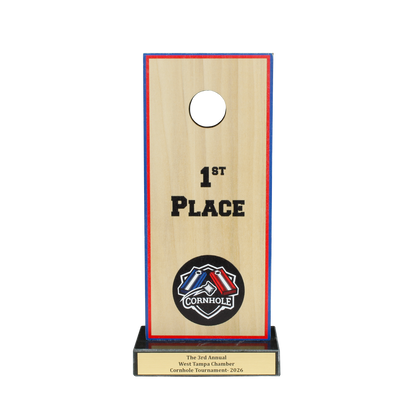 Cornhole Board Trophy | 1st, 2nd or 3rd Place | Personalized Cornhole Award
