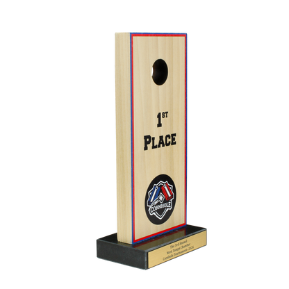 Cornhole Board Trophy | 1st, 2nd or 3rd Place | Personalized Cornhole Award