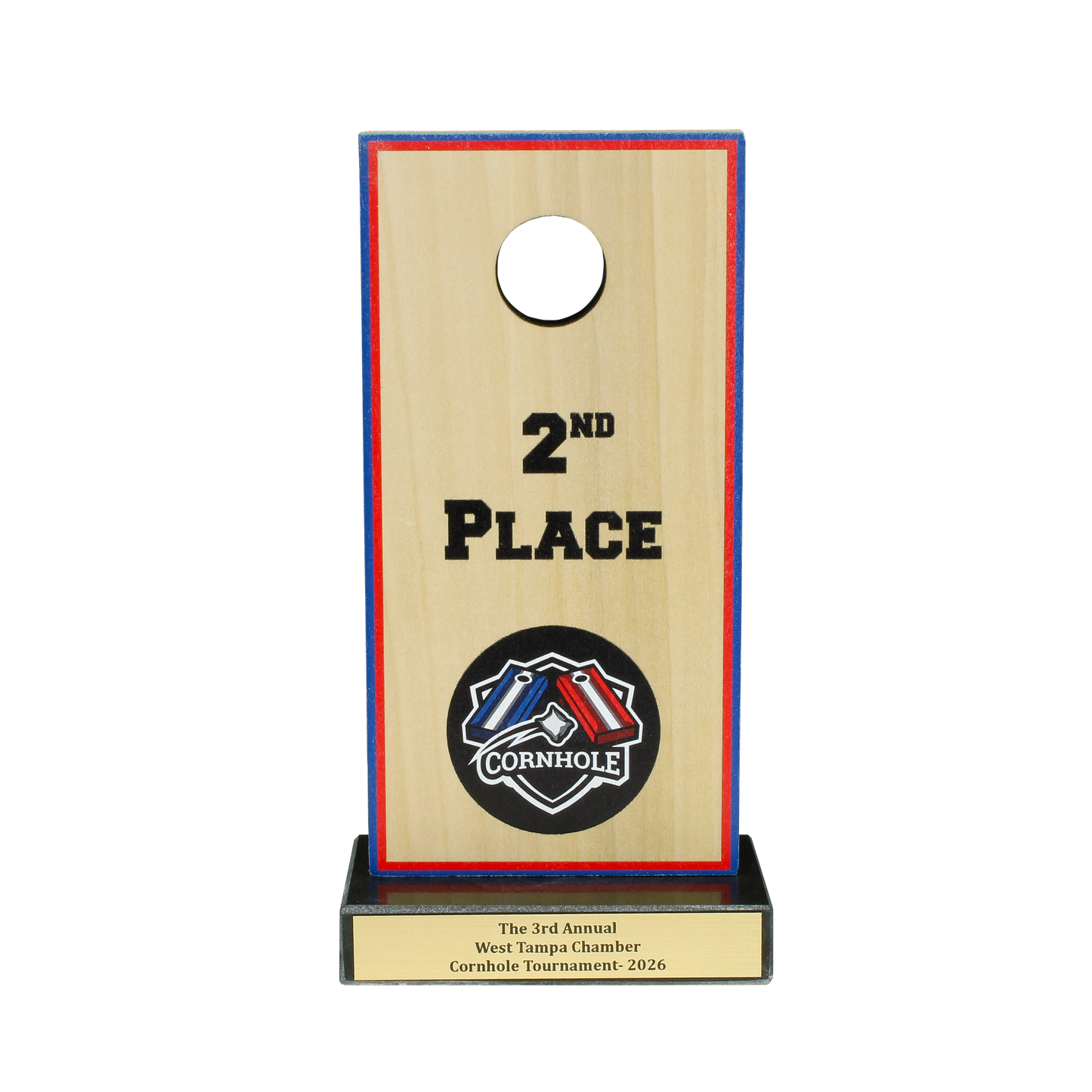 Cornhole Board Trophy | 1st, 2nd or 3rd Place | Personalized Cornhole Award