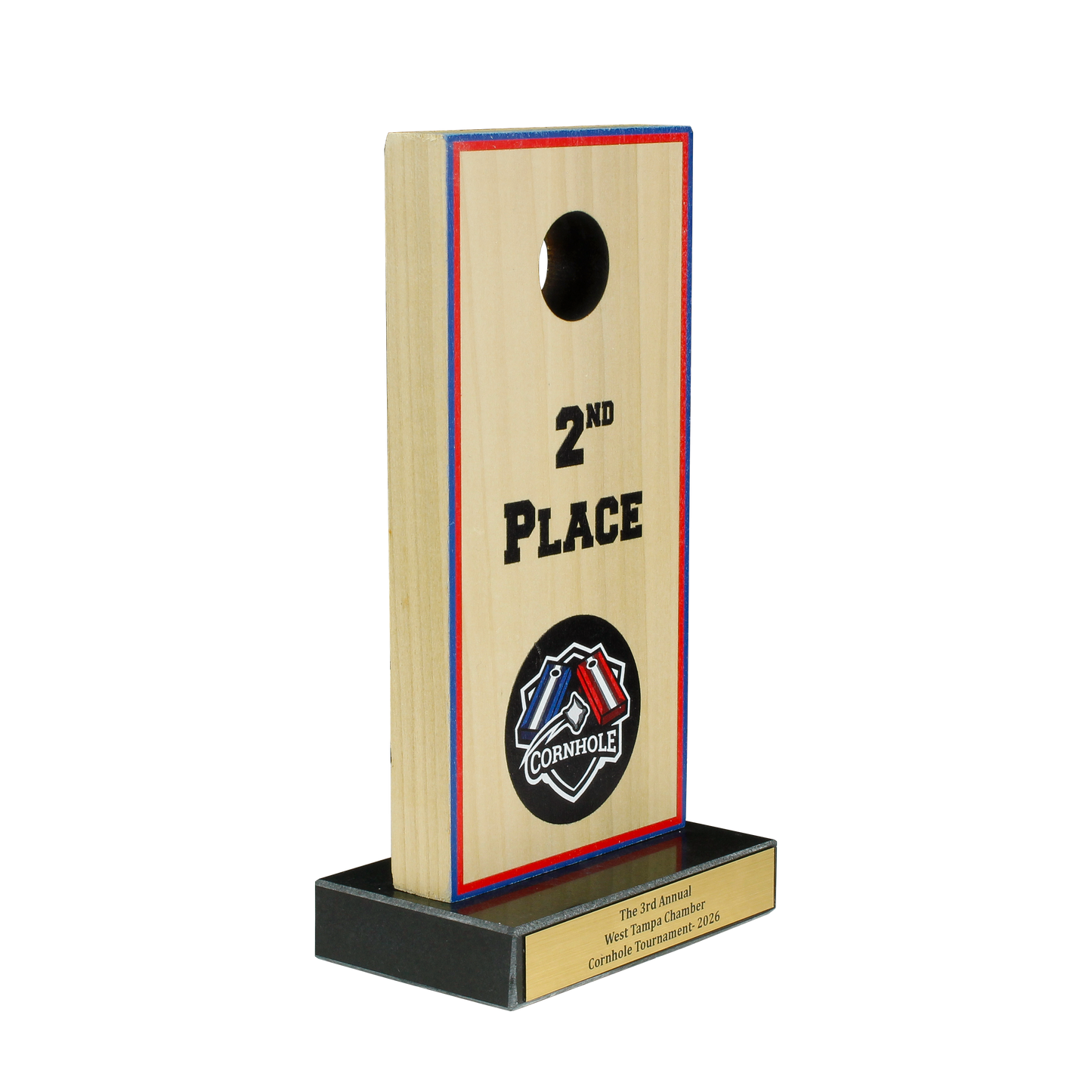 Cornhole Board Trophy | 1st, 2nd or 3rd Place | Personalized Cornhole Award