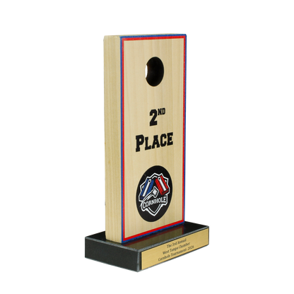 Cornhole Board Trophy | 1st, 2nd or 3rd Place | Personalized Cornhole Award