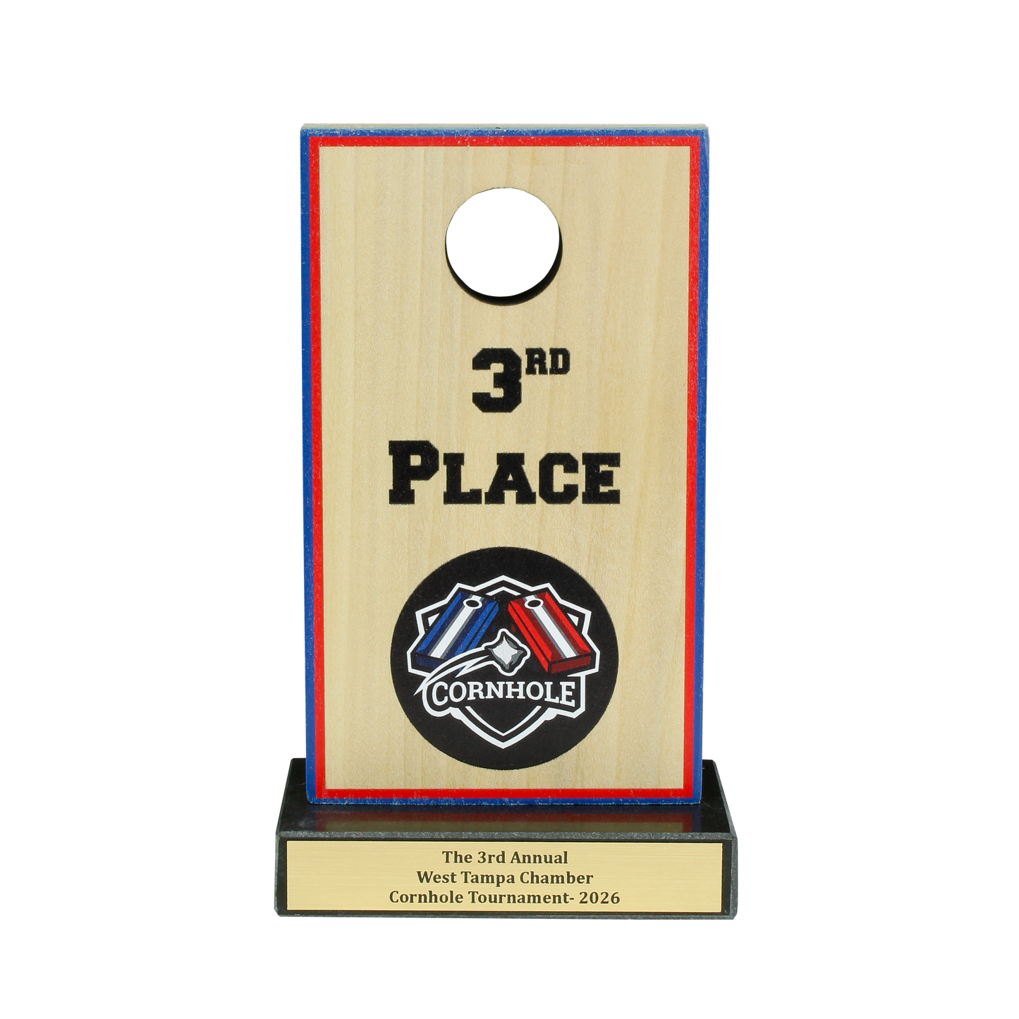 Cornhole Board Trophy | 1st, 2nd or 3rd Place | Personalized Cornhole Award