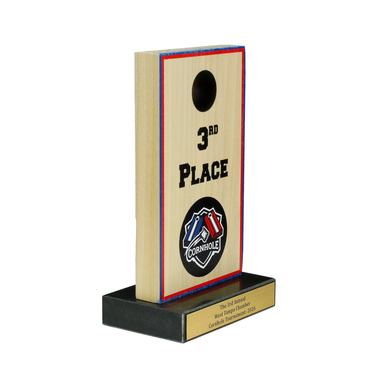 Cornhole Board Trophy | 1st, 2nd or 3rd Place | Personalized Cornhole Award