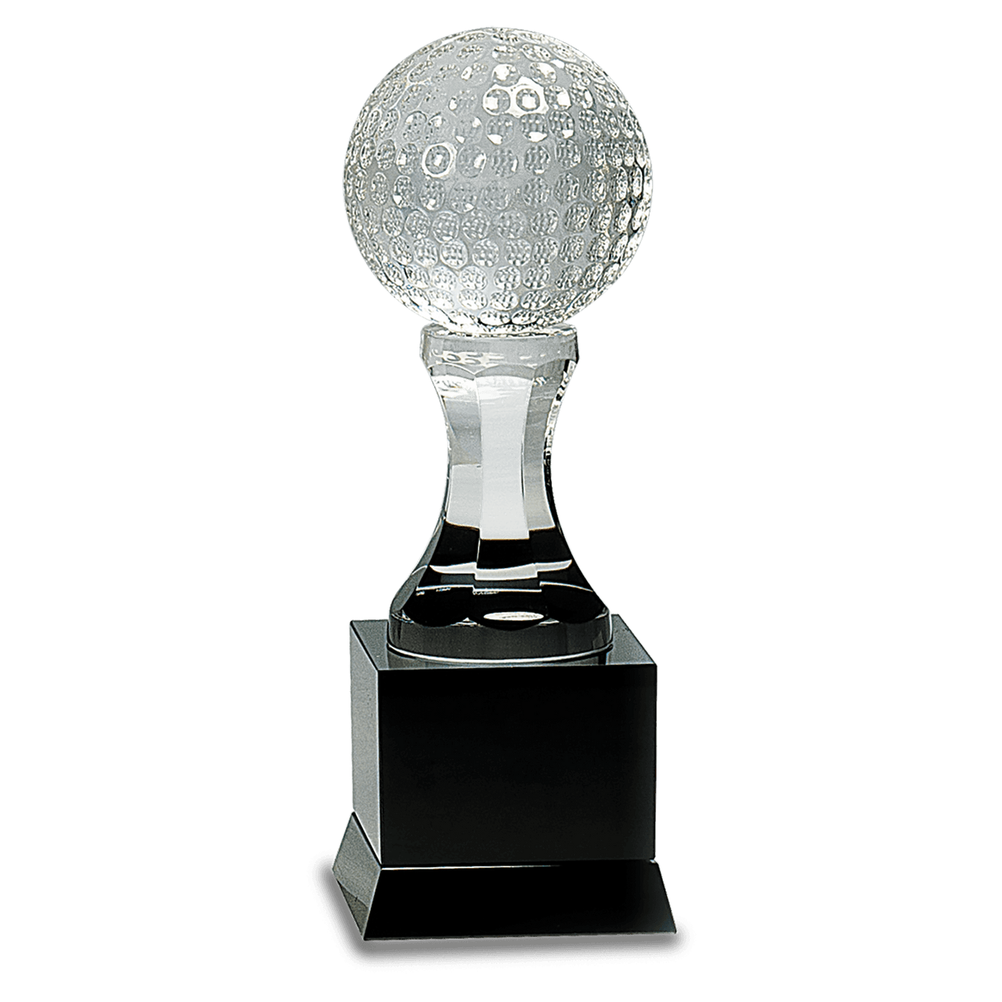 Crystal Golf Award | Golf Ball on Black Base | Personalized Golf Award | 9 Inches Tall