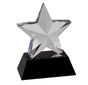 Star Crystal Trophy | 3D Personalized Corporate Award | 6 Inches Tall