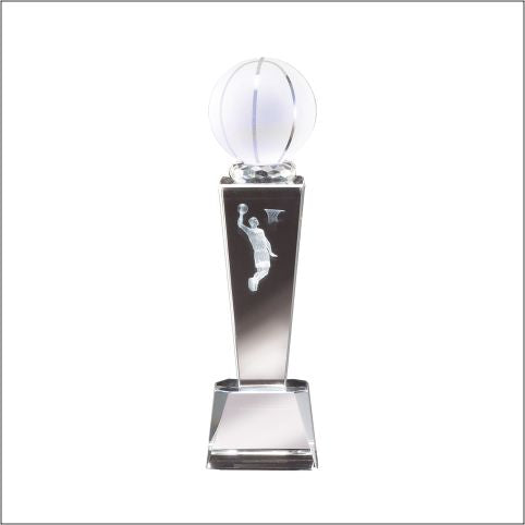 Crystal Basketball Trophy | Female or Male | Personalized Basketball Award | 8.75 Inches Tall