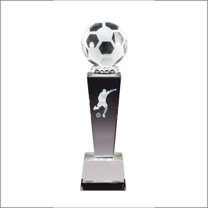 Crystal Soccer Trophy | Female or Male | Personalized Soccer Award | 8.75 Inches Tall