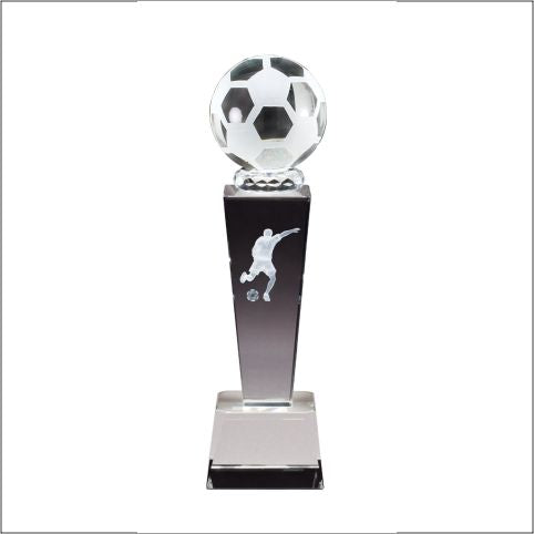 Crystal Soccer Trophy | Female or Male | Personalized Soccer Award | 8.75 Inches Tall