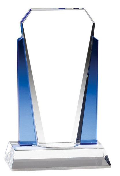 Crystal Royal Blue Award | Engraved Crystal Award - 7",  8.25" or 10"