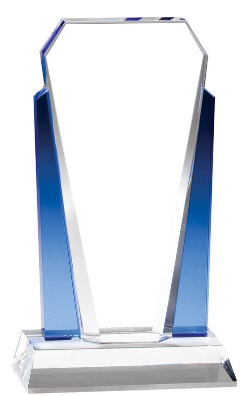 Crystal Royal Blue Award | Engraved Crystal Award - 7",  8.25" or 10"