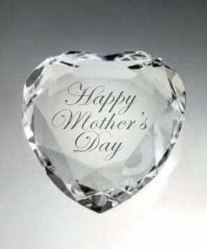 Crystal Heart Anniversary Gift | Engraved Heart Paperweight - 2.5"x 3.5" tall Decade Awards